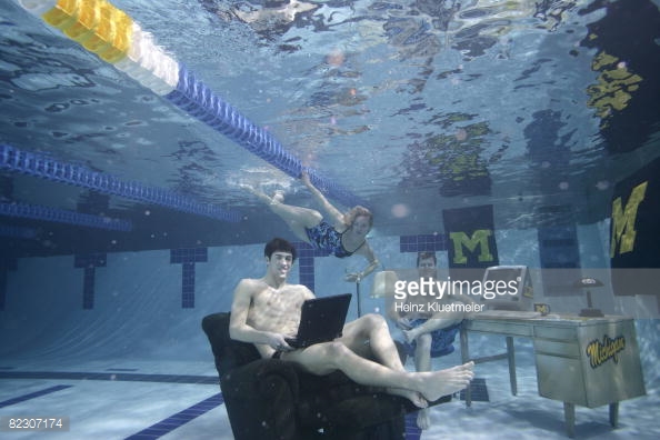 Underwater Portrait Of Olympian And U Michigan Student Michael