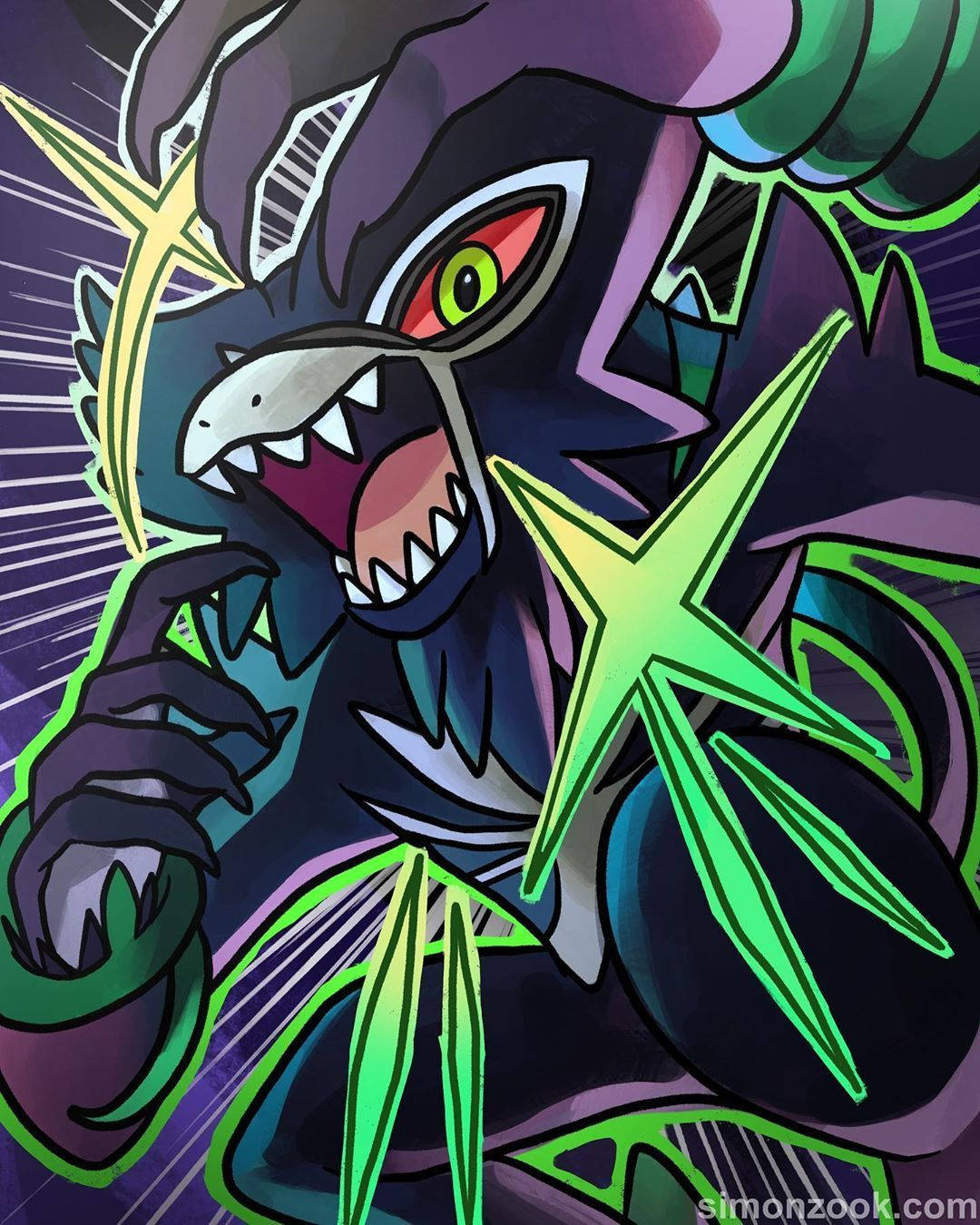 Zarude Graphic Art Violet Wallpaper