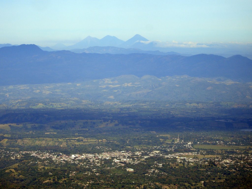 Of Ahuachapan With Guatemalan Volcanoes In The Background El Salvador