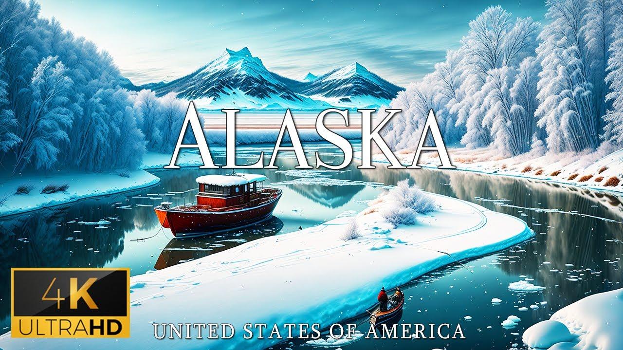 Flying Over Alaska 4k Video UHD Peaceful Piano Music With