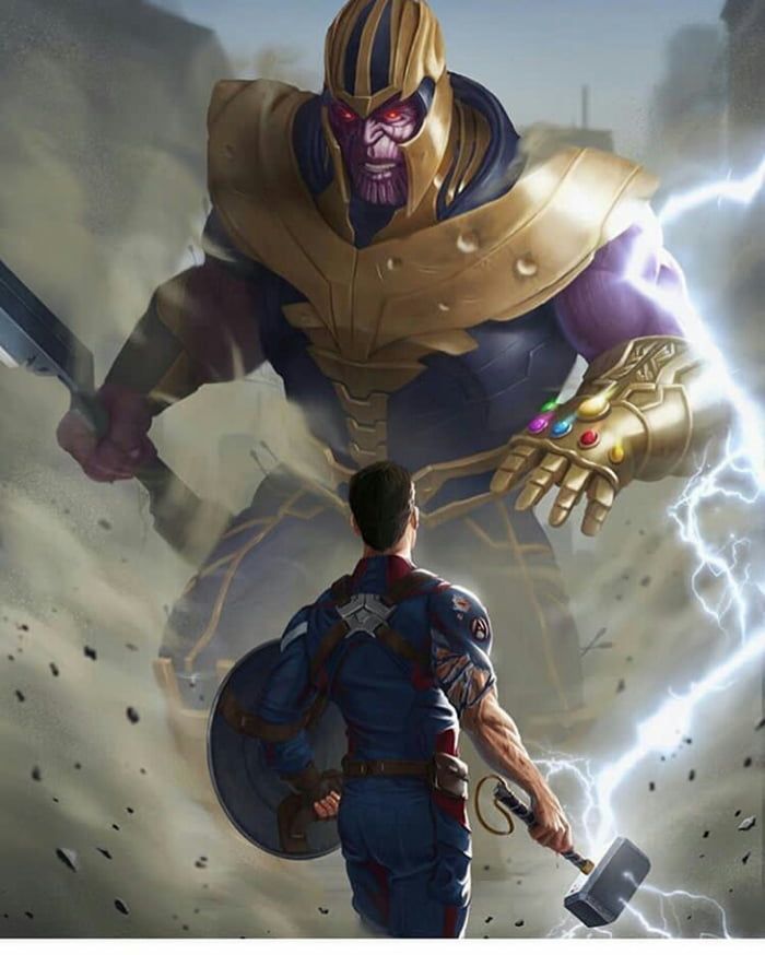 Captain America Vs Thanos Wallpaper personajes de Marvel