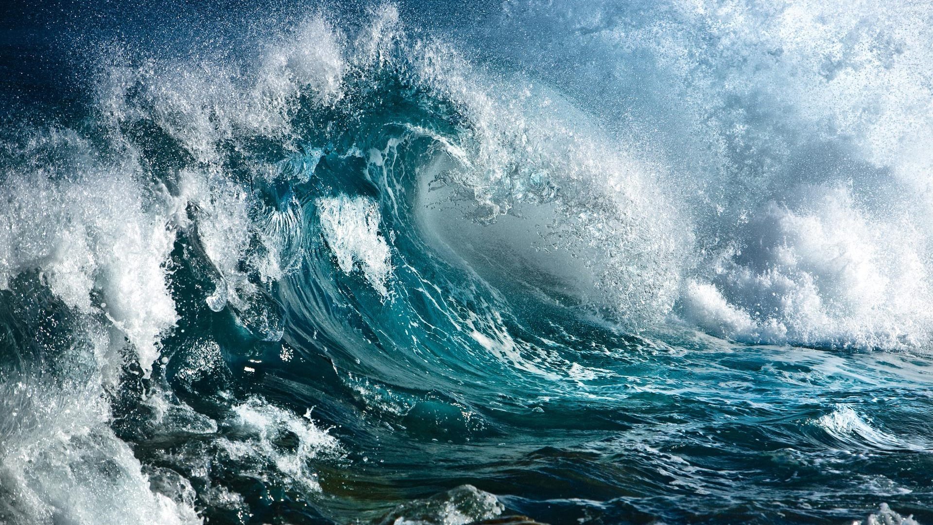 Sea Ocean Dark Waves Blue Nature Puter Wallpaper