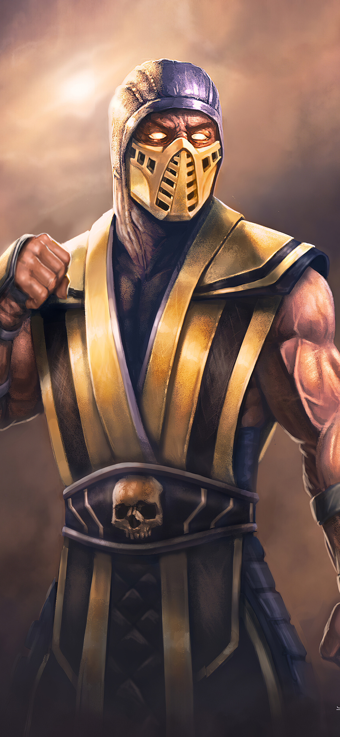 Scorpion Sub Zero Mortal Kombat Art iPhone Xs Wallpaper
