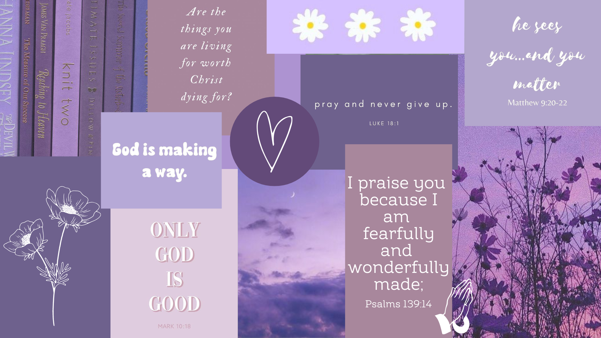 Aesthetic Christian Purple Laptop Wallpaper