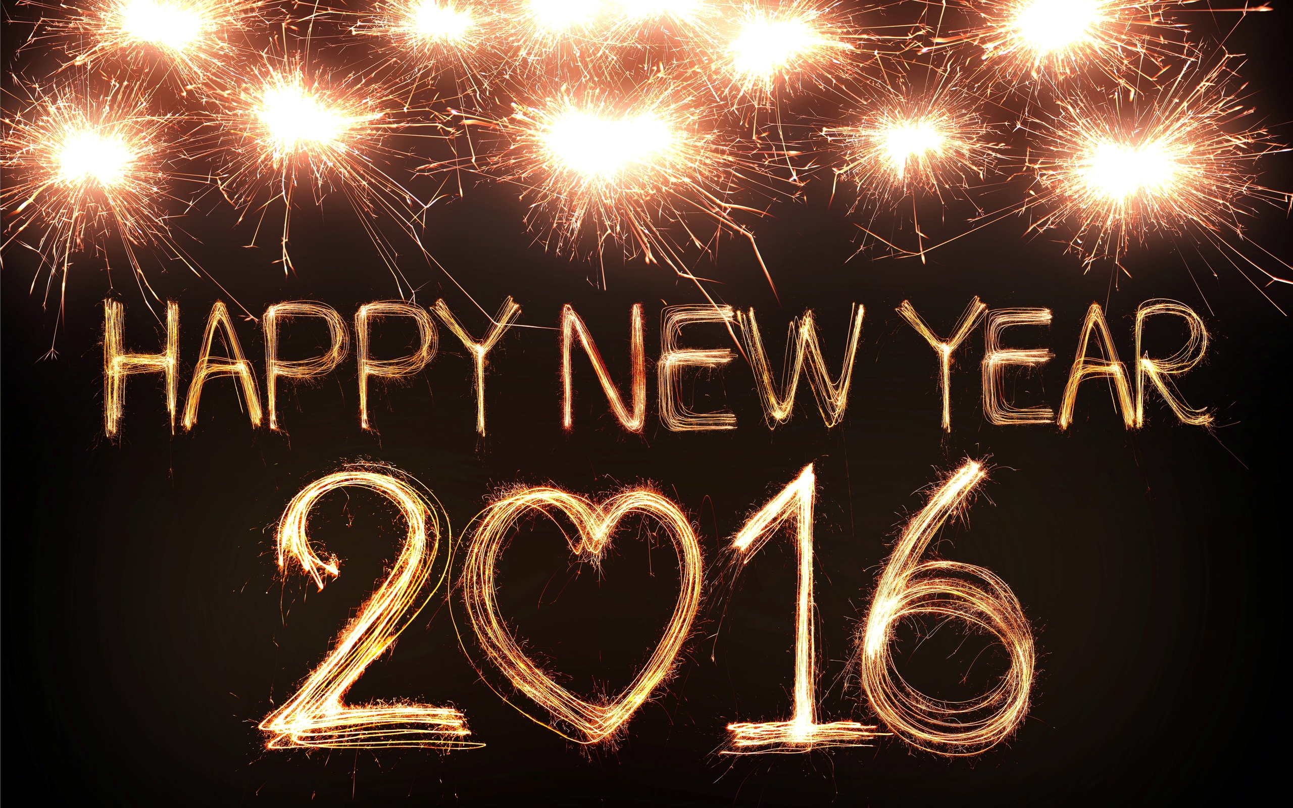 Happy New Year Light Painting Fireworks Desktop Wallpaper