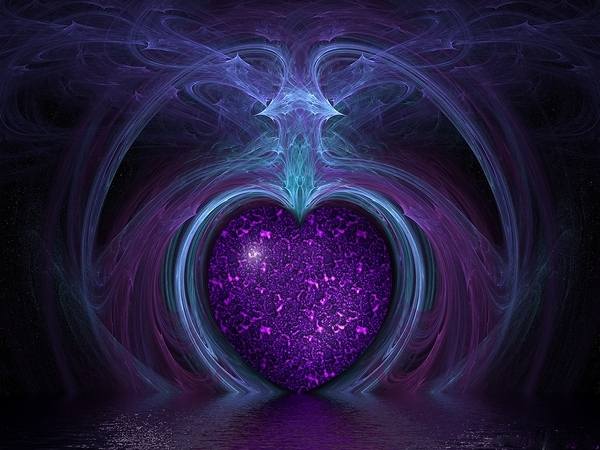 Purple Magic Heart In The Water Wallpaper