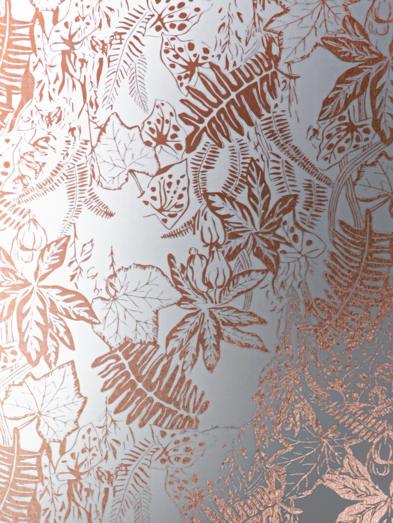 Hothouse Wallpaper   Copper Rose White Monument Interiors