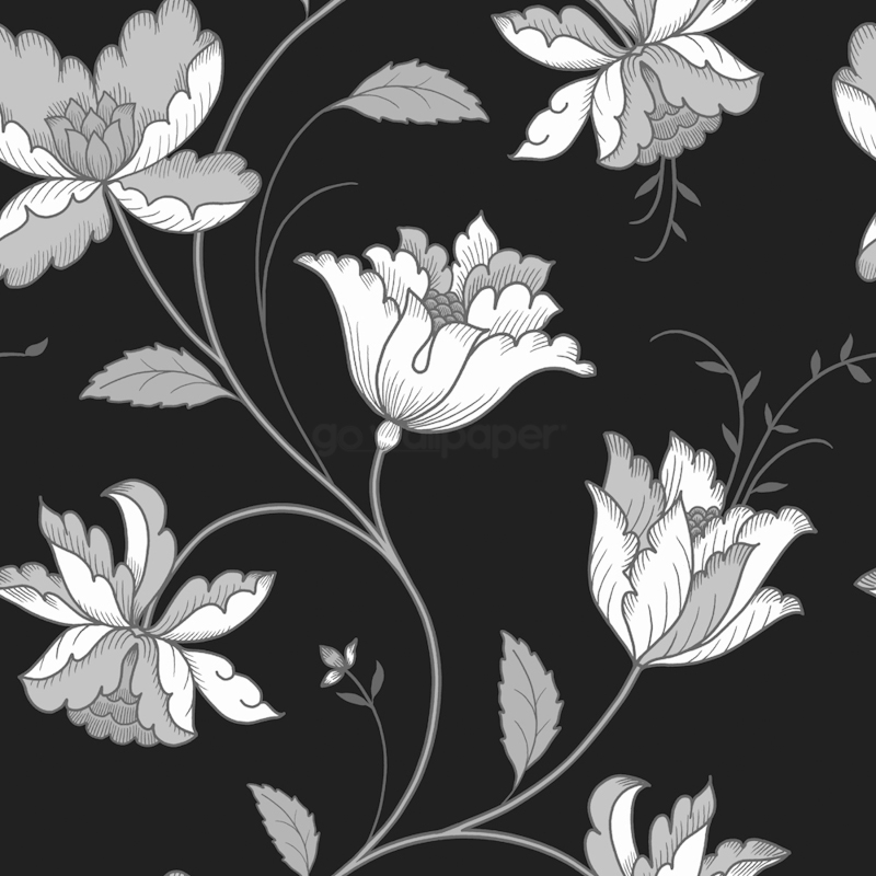 vintage black and white floral background