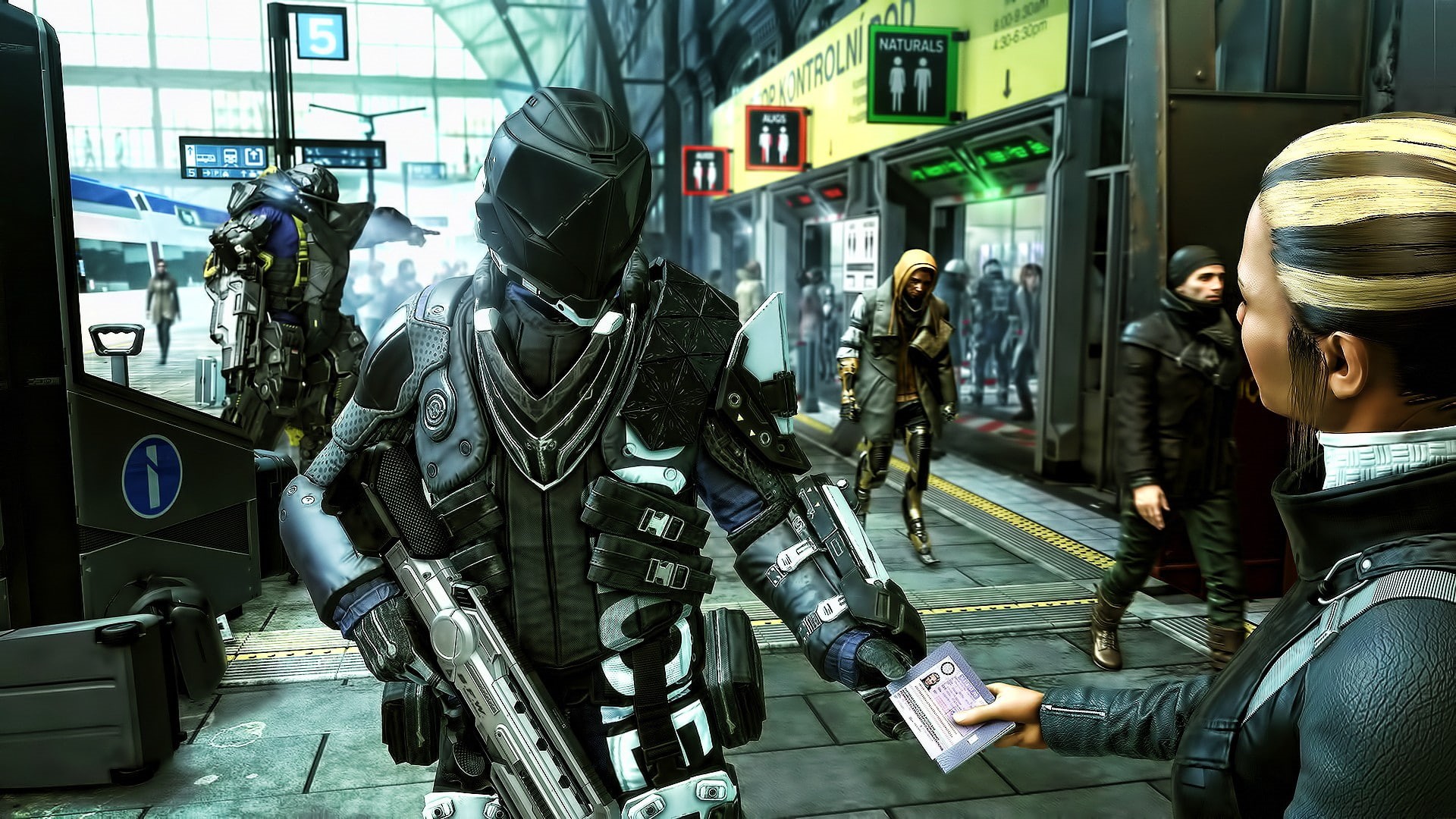 Deus Ex Mankind Divided Game Street Gun 1080p Wallpaper