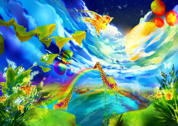 Wallpaper Here You Can See Colorful Day Dream Digital Art