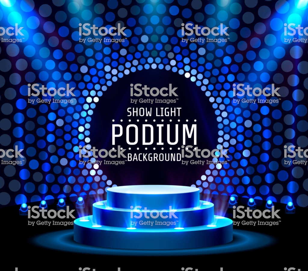 Show Light Podium Stars Background Vector Illustration Stock