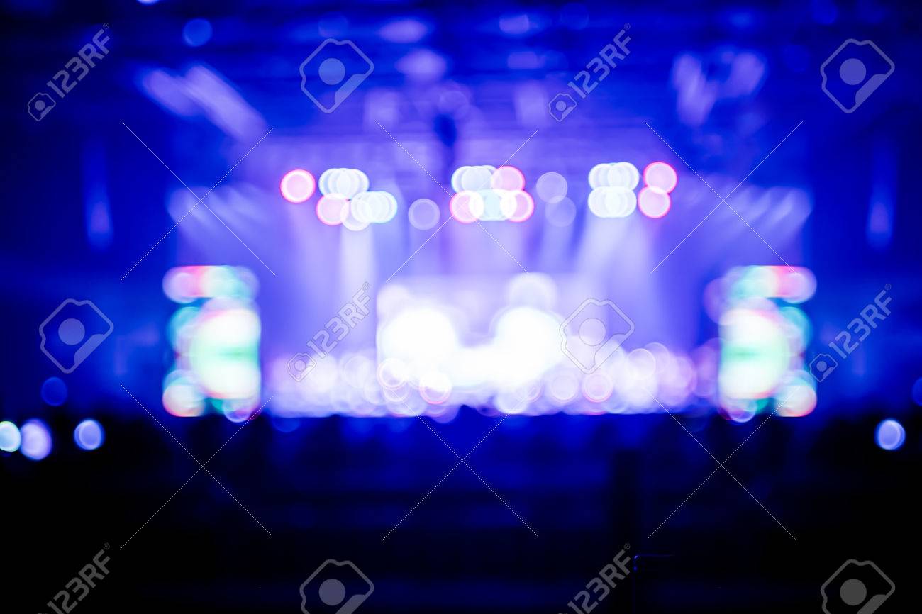 Blurred Background Bokeh Lighting In Concert With Audience
