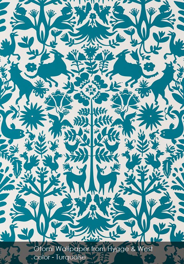 Otomi Wallpaper From Hygge West In Turquoise Bordado