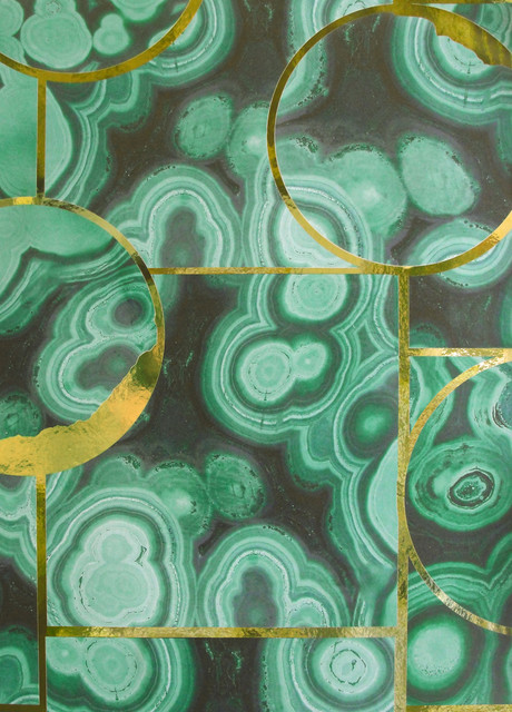 Glam Rock Malachite   Contemporary   Wallpaper   by Phyllis Morris