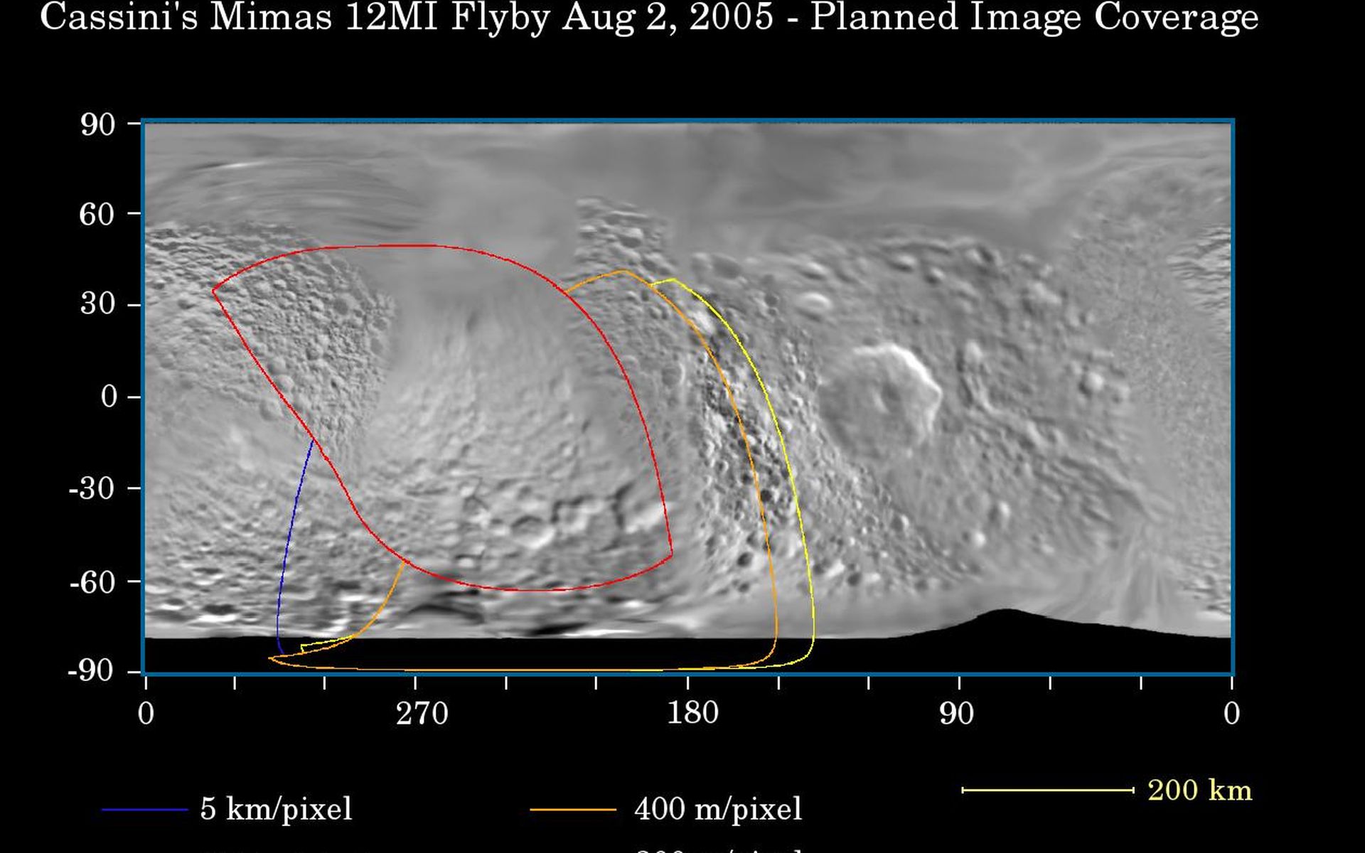 Space Image Mimas Closer Than Ever Before