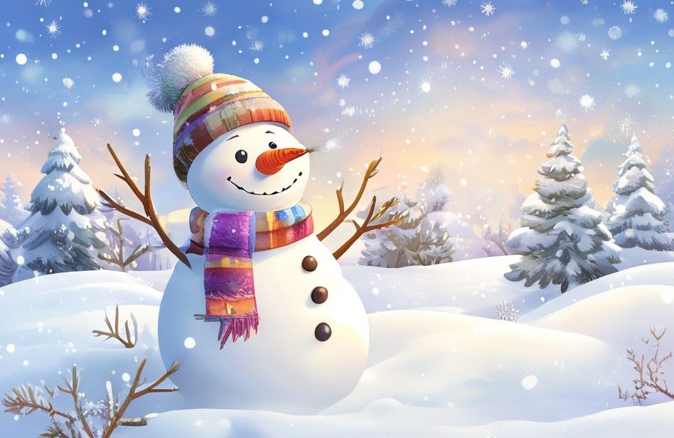 Winter Snowman Wallpaper
