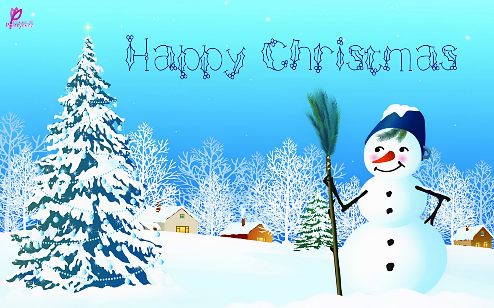 Christmas Wishes With Snowman Greetings HD Wallpaper For