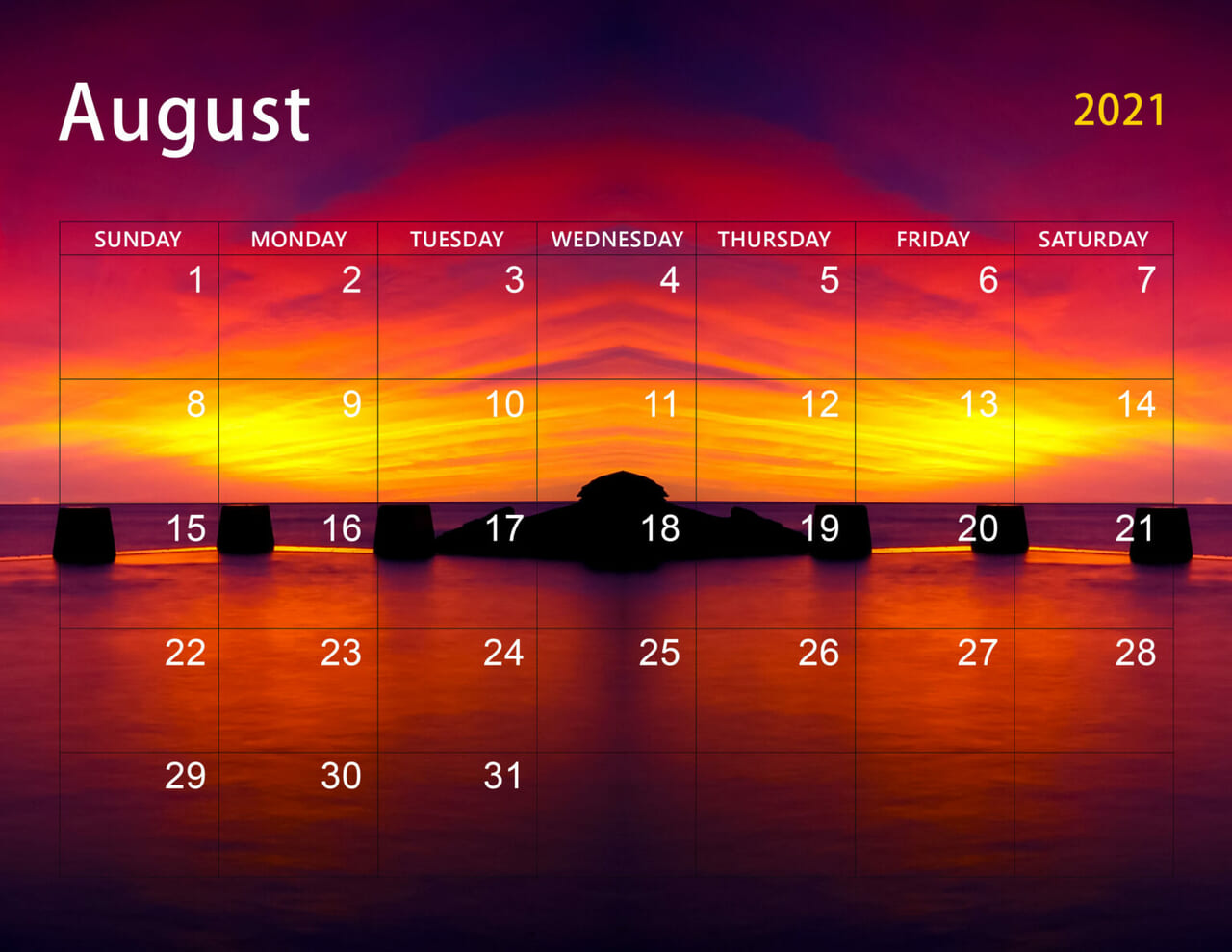 Cute August Calendar Desktop Wallpaper On We Heart It