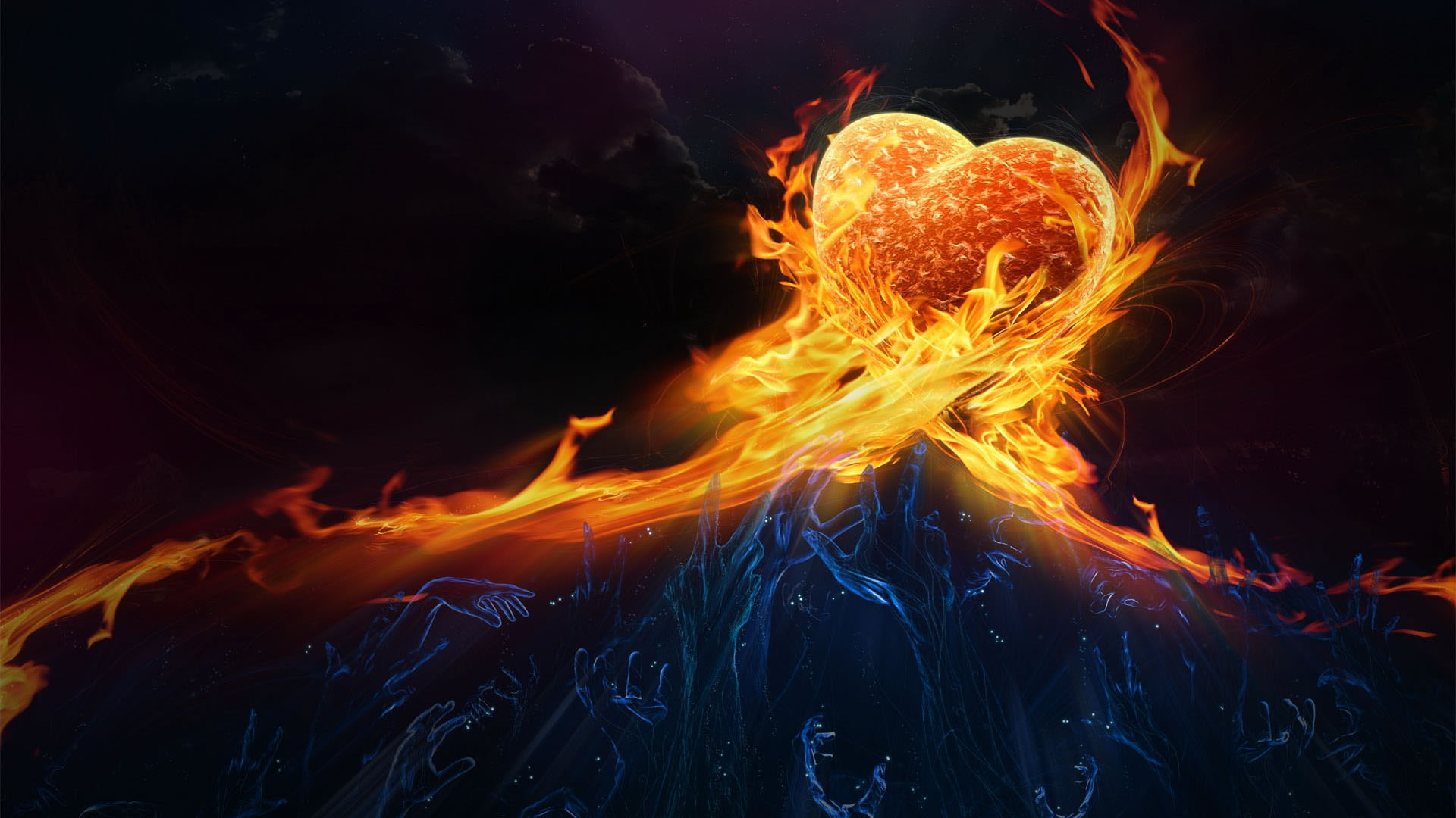Fire Animated Love HD Wallpaper 3d Desktop