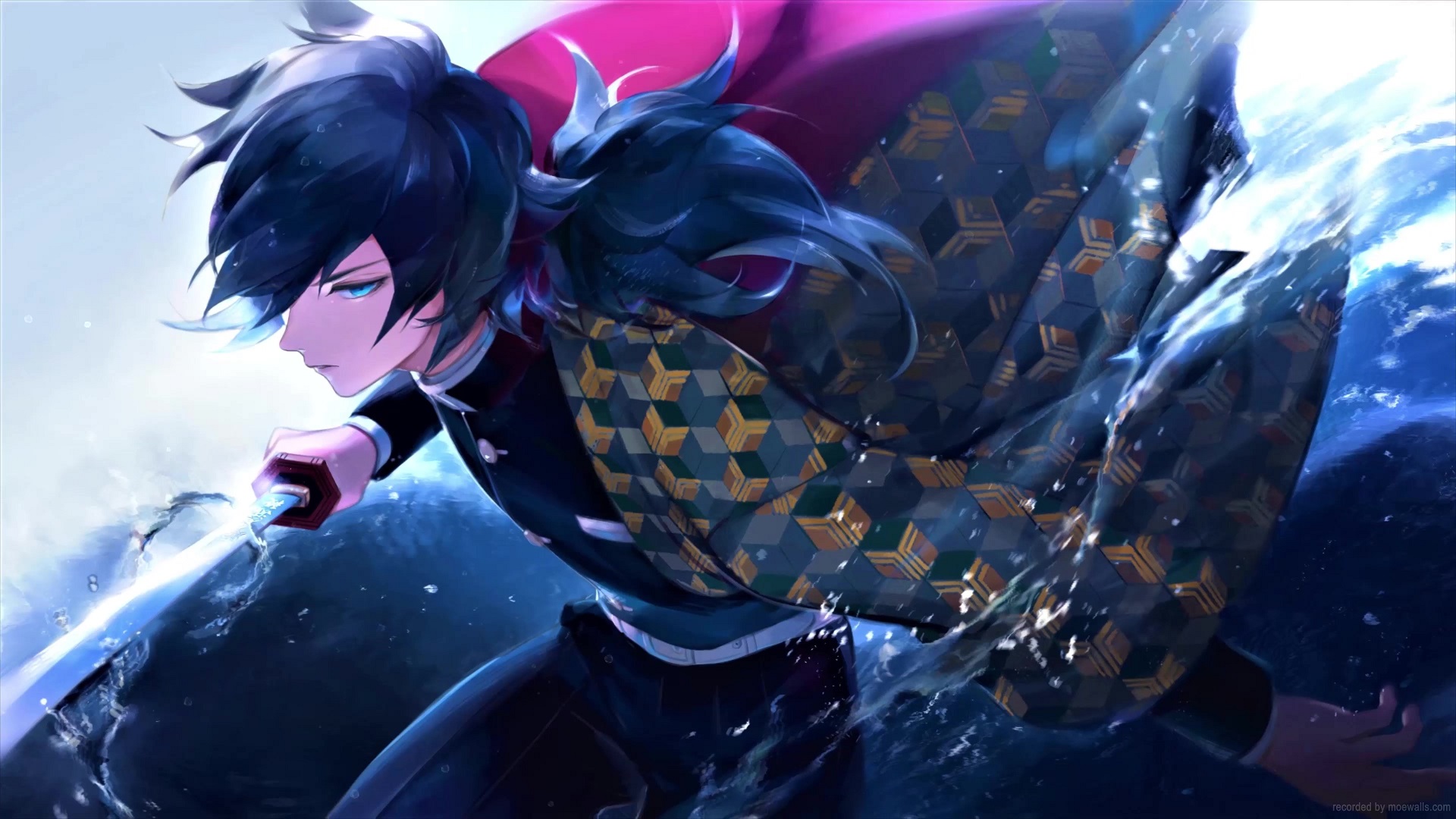 Giyuu Tomioka Water Hashira Kimetsu No Yaiba Live Wallpaper