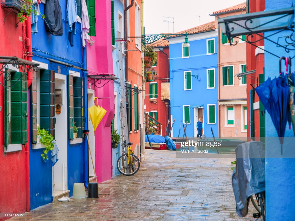Colorful Buildings In Burano Italy High Res Stock Photo Getty Image