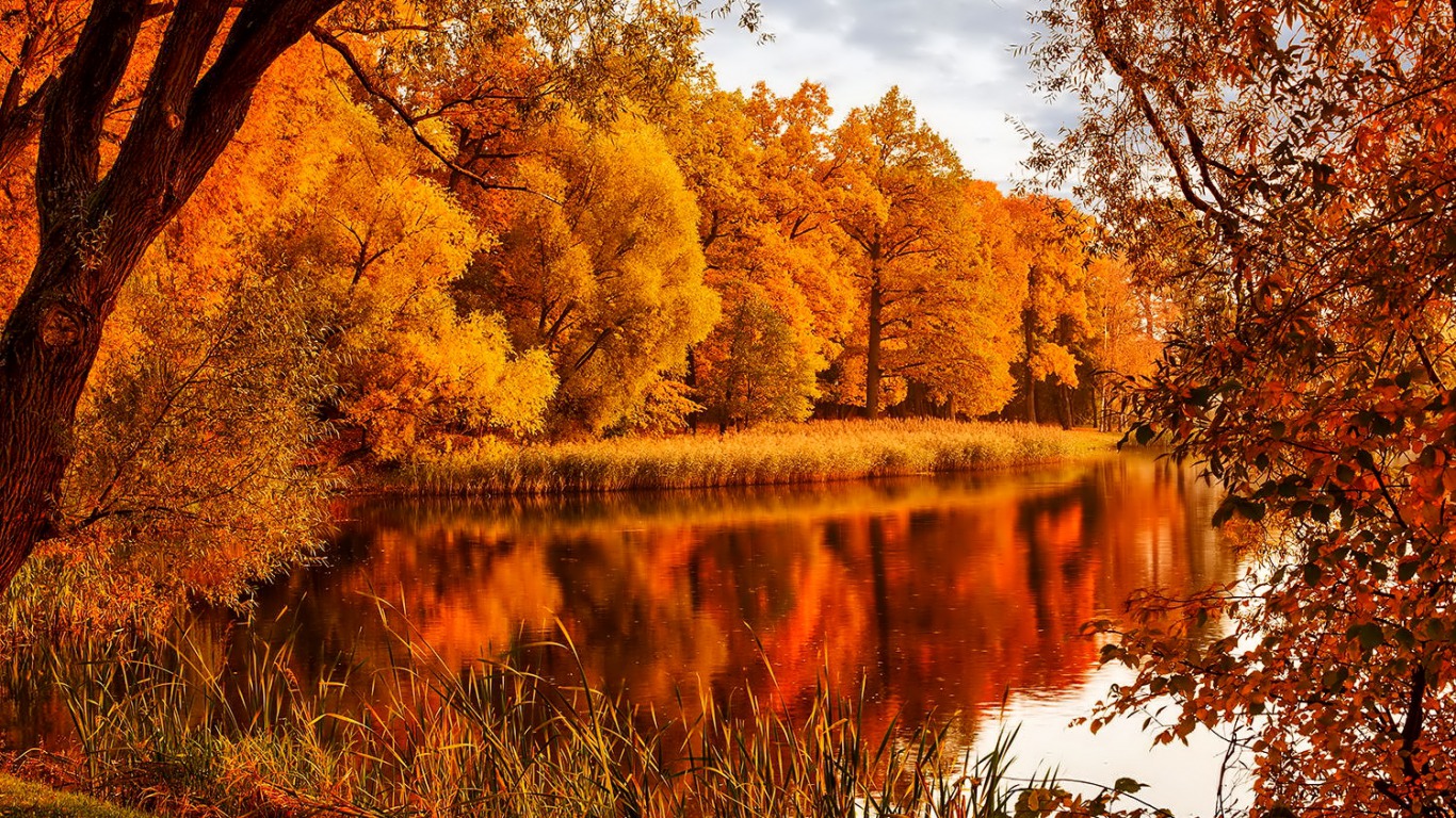 Autumn Lake Puter Wallpaper Desktop Background Id
