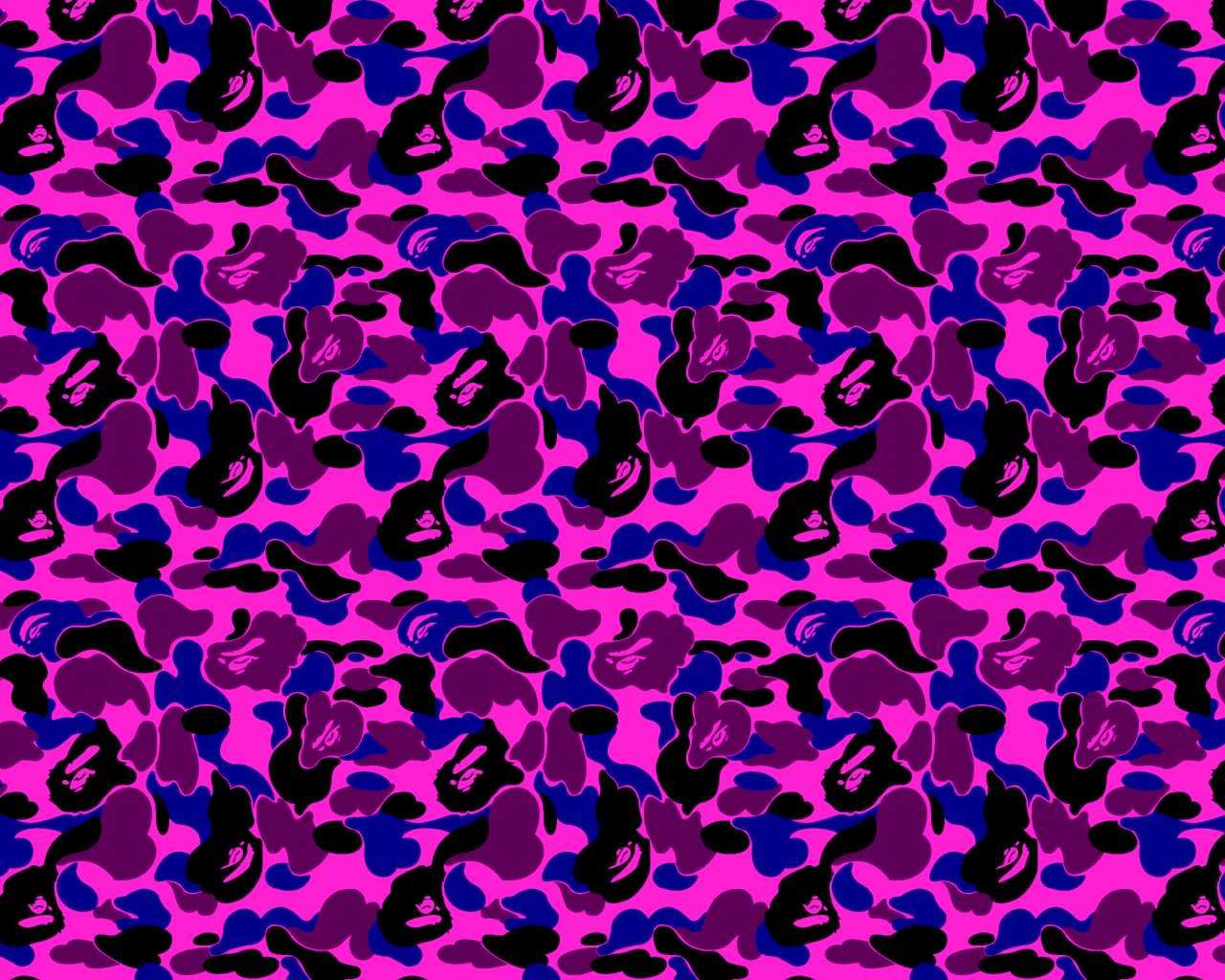 Download BAPE Blue And Purple Camo Shark Face Wallpaper  Wallpaperscom