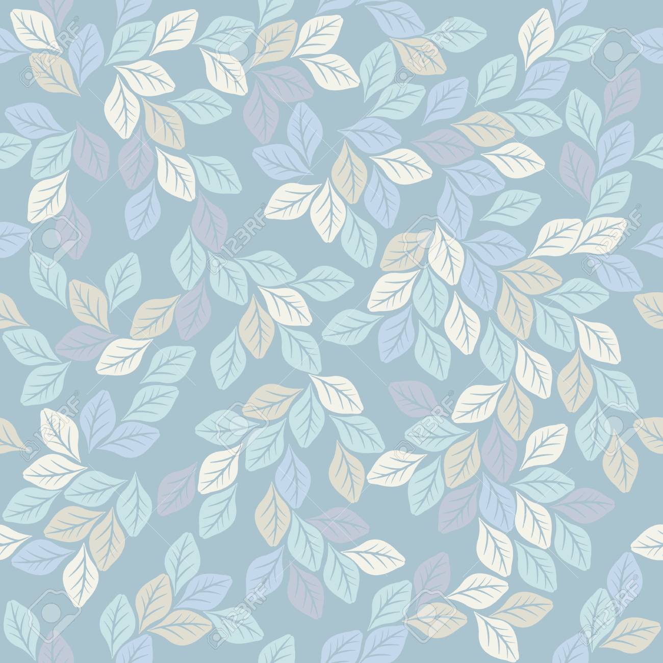 Seamless Pattern With Elegant Leaves Background Can