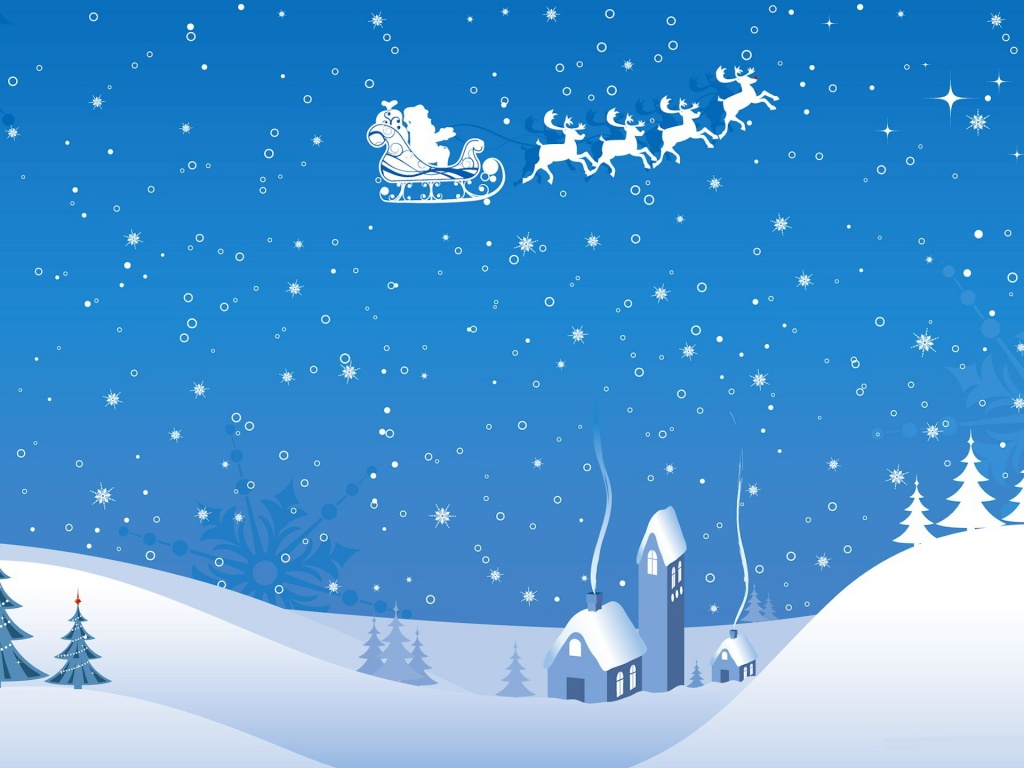 Christmas Wallpaper Santa Claus Silhouette