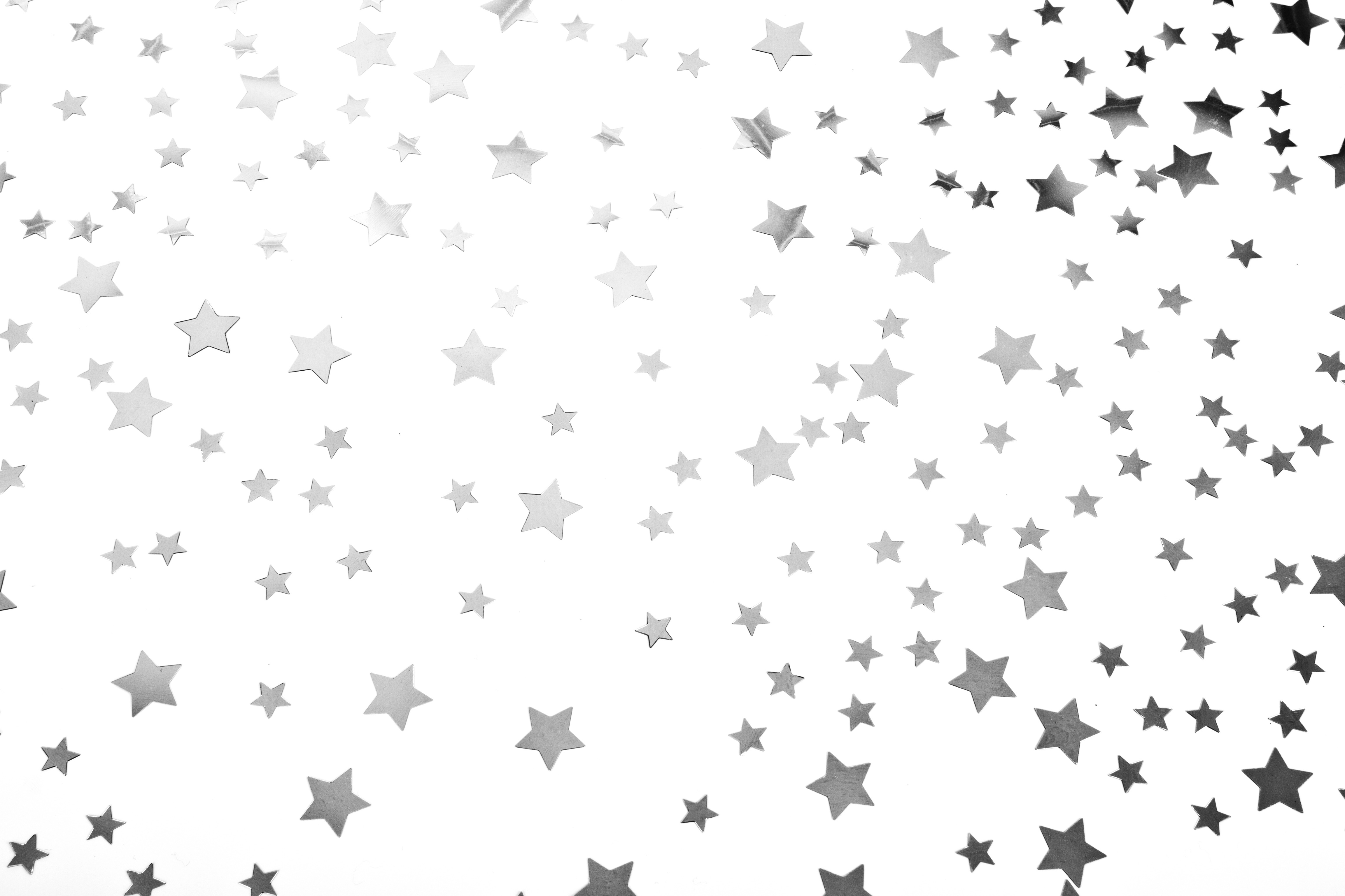 Silver Metallic Wallpaper With Stars