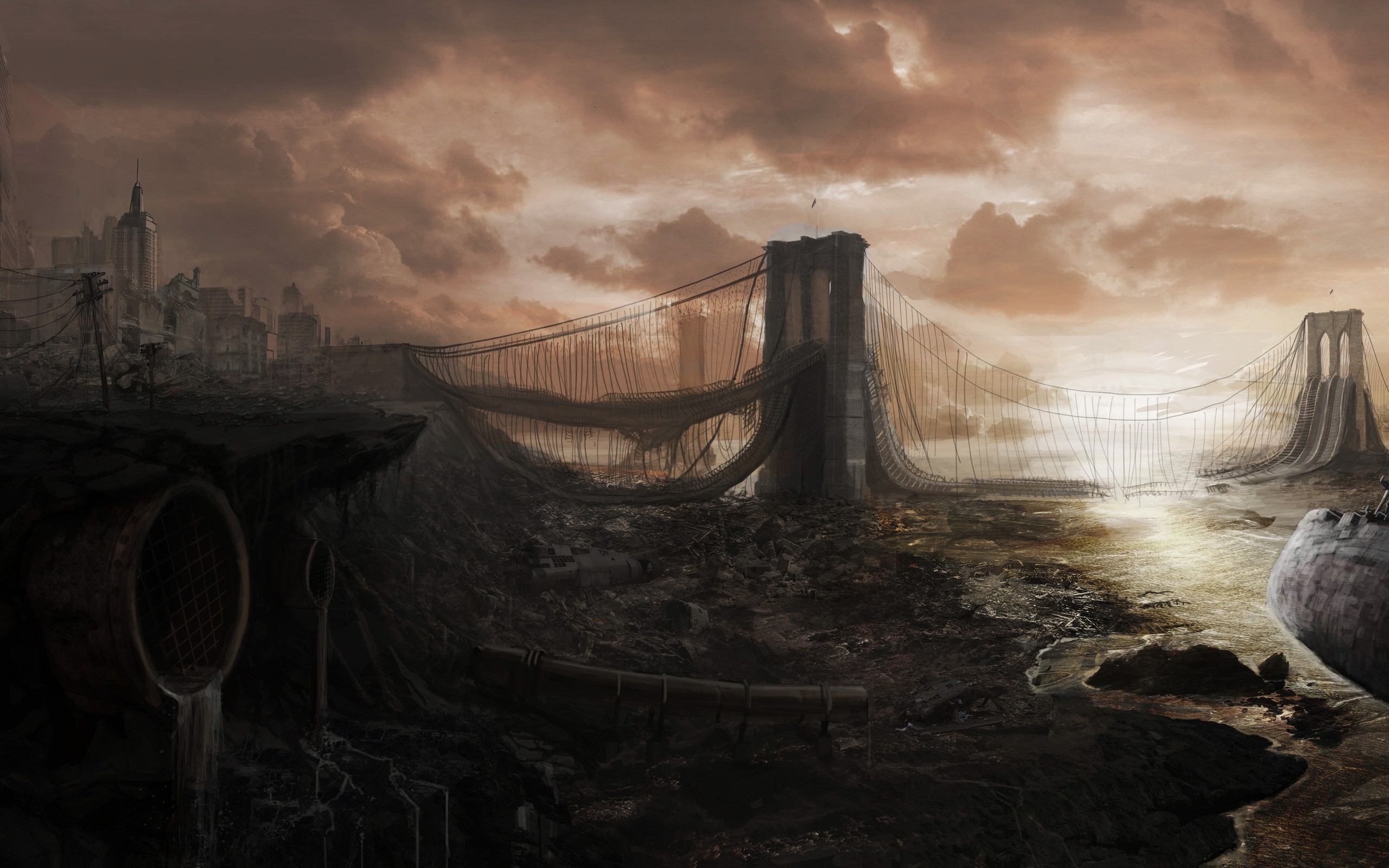 Apocalyptic brooklyn bridge Wallpapers HD