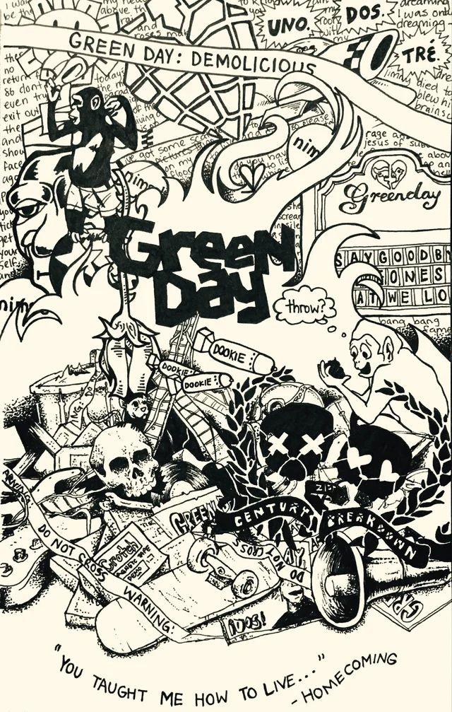 Green Day Collage That I Drew A Few Days Ago Greenday Vintage