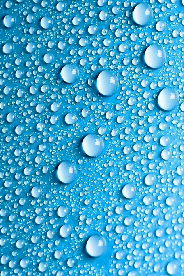 Water Droplets On The Blue Background Wallpaper   Free iPhone