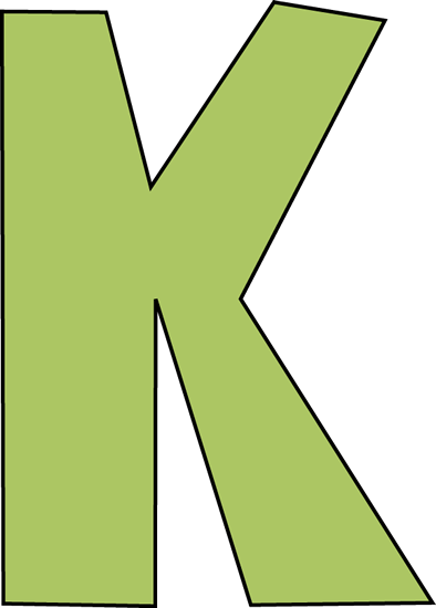 Green Letter K Clip Art Image