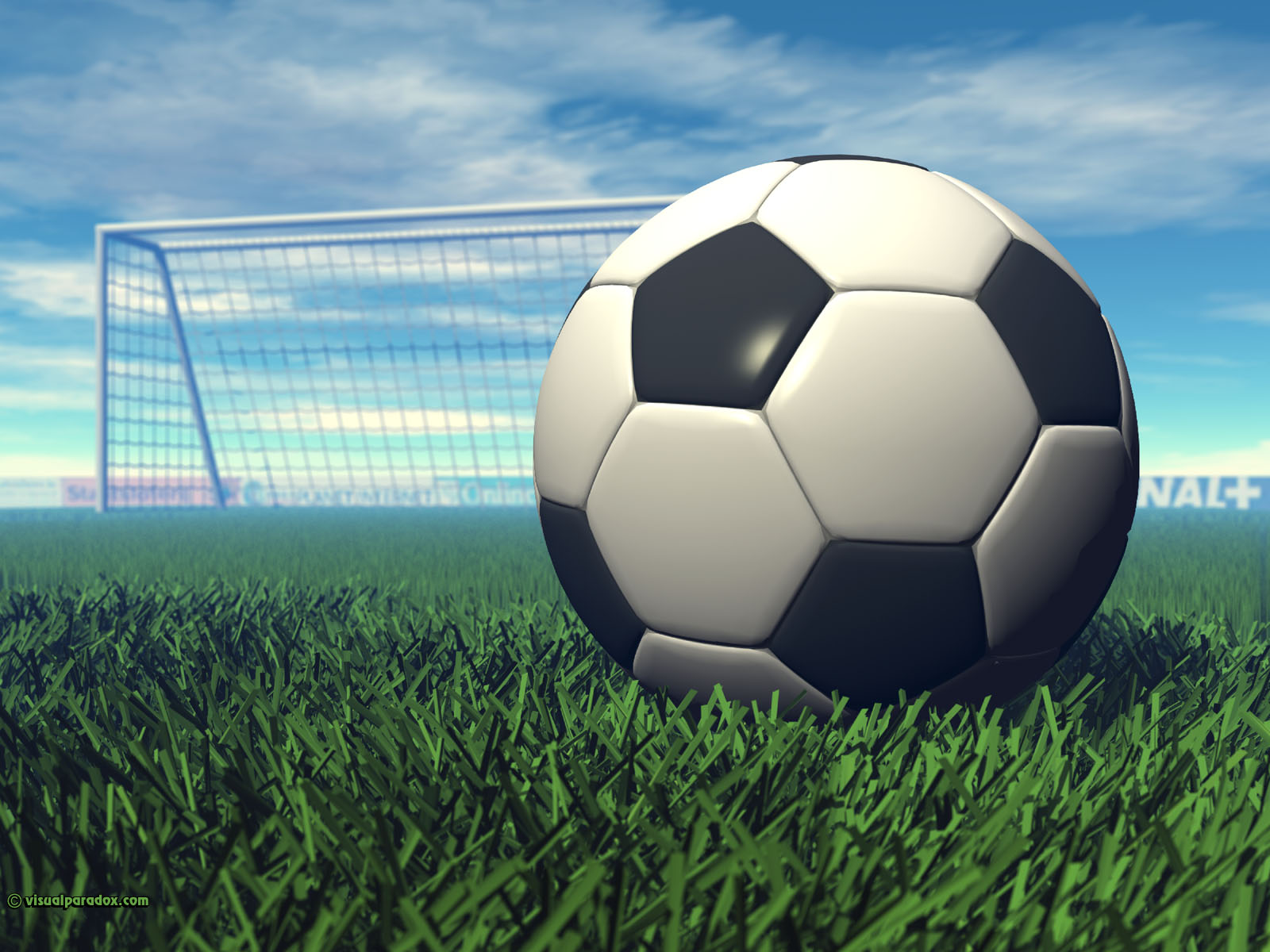 Sport Football Goal Grass Game Ball Kick Sports 3d Wallpaper