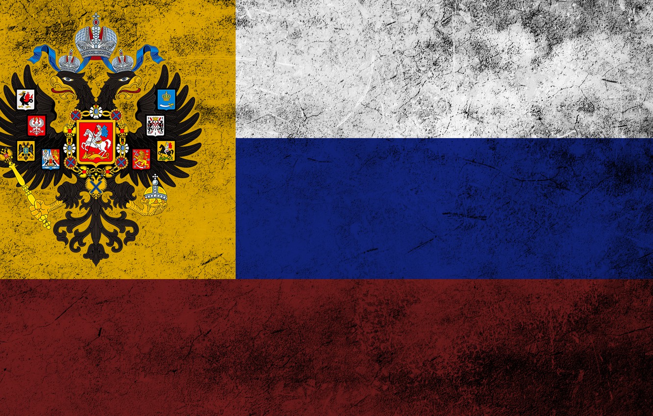 Wallpaper Eagle Flag Coat Of Arms Russia Tricolor Concrete