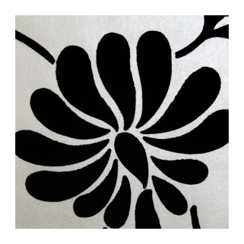 Black And White Floral Flock Wallpaper Flower