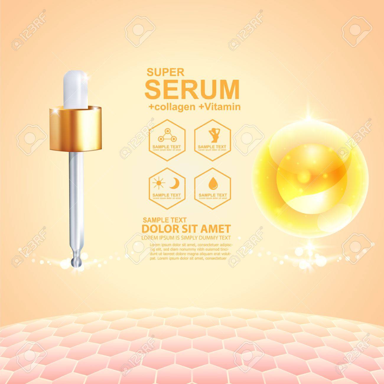 Collagen Serum And Vitamin Background Concept Skin Care Cosmetic