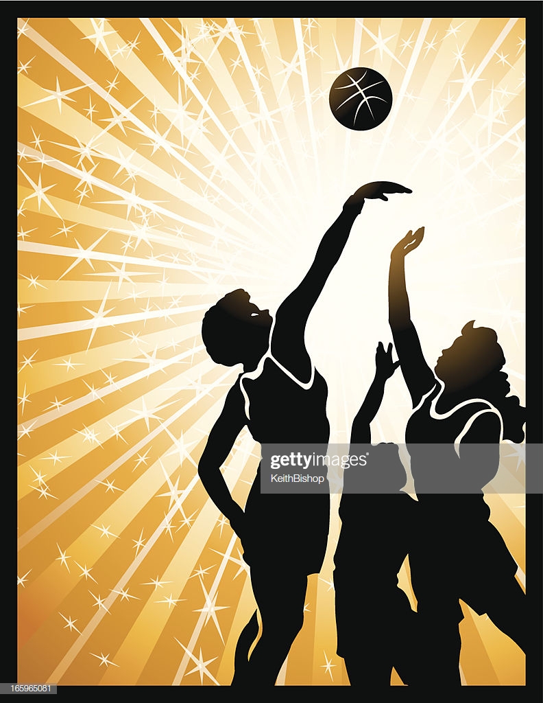 Jump Ball Girls Basketball Background High Res Vector Graphic