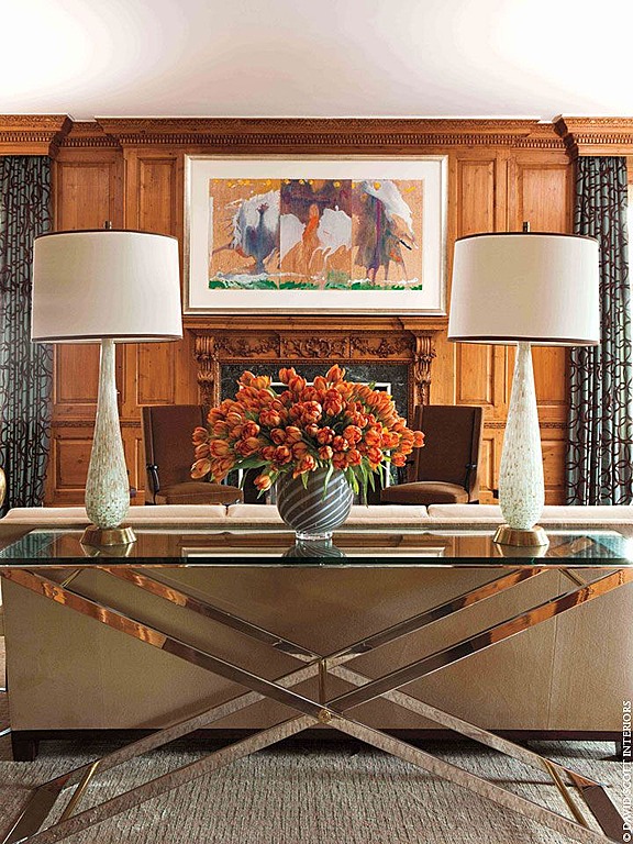 David Scott Interiors Design Features A Striking Mirrored Table