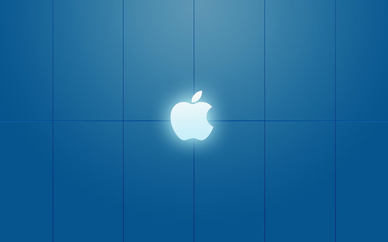 Desktop S Wallpaper Apple White Light Over Blue Background