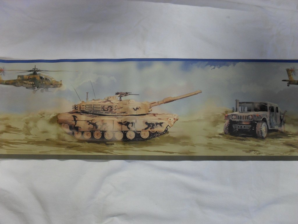Desert Army Military Design Wallpaper Border