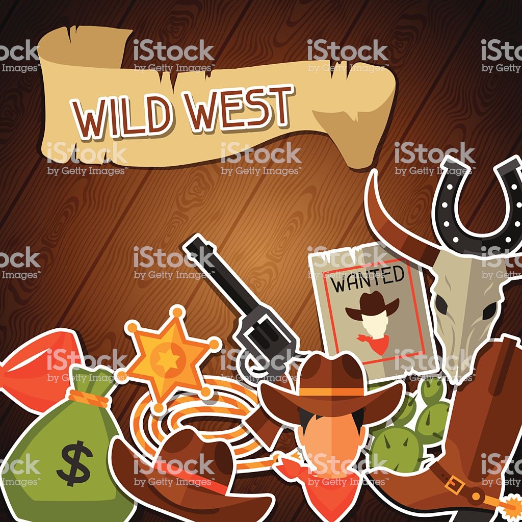 free-download-wild-west-background-with-cowboy-objects-and-stickers