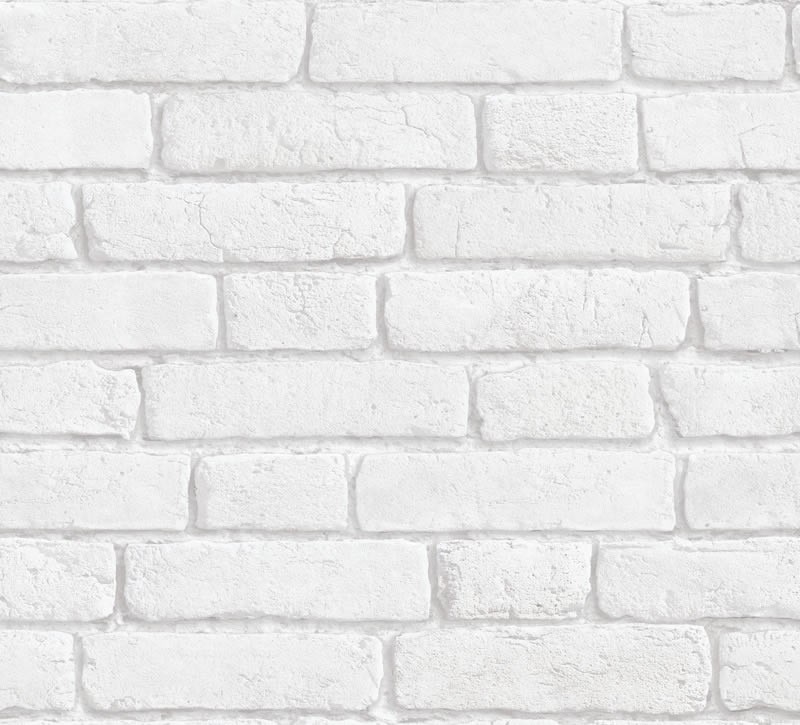 Vintage Brick Wall Wallpaper White 10M 800x725