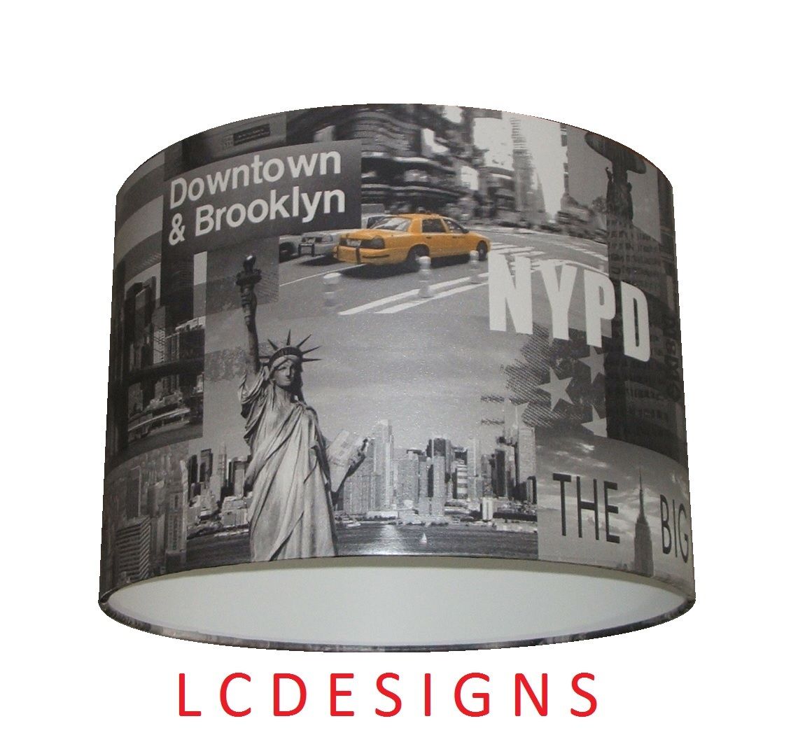 New York Big Apple Handmade Wallpaper Lampshade