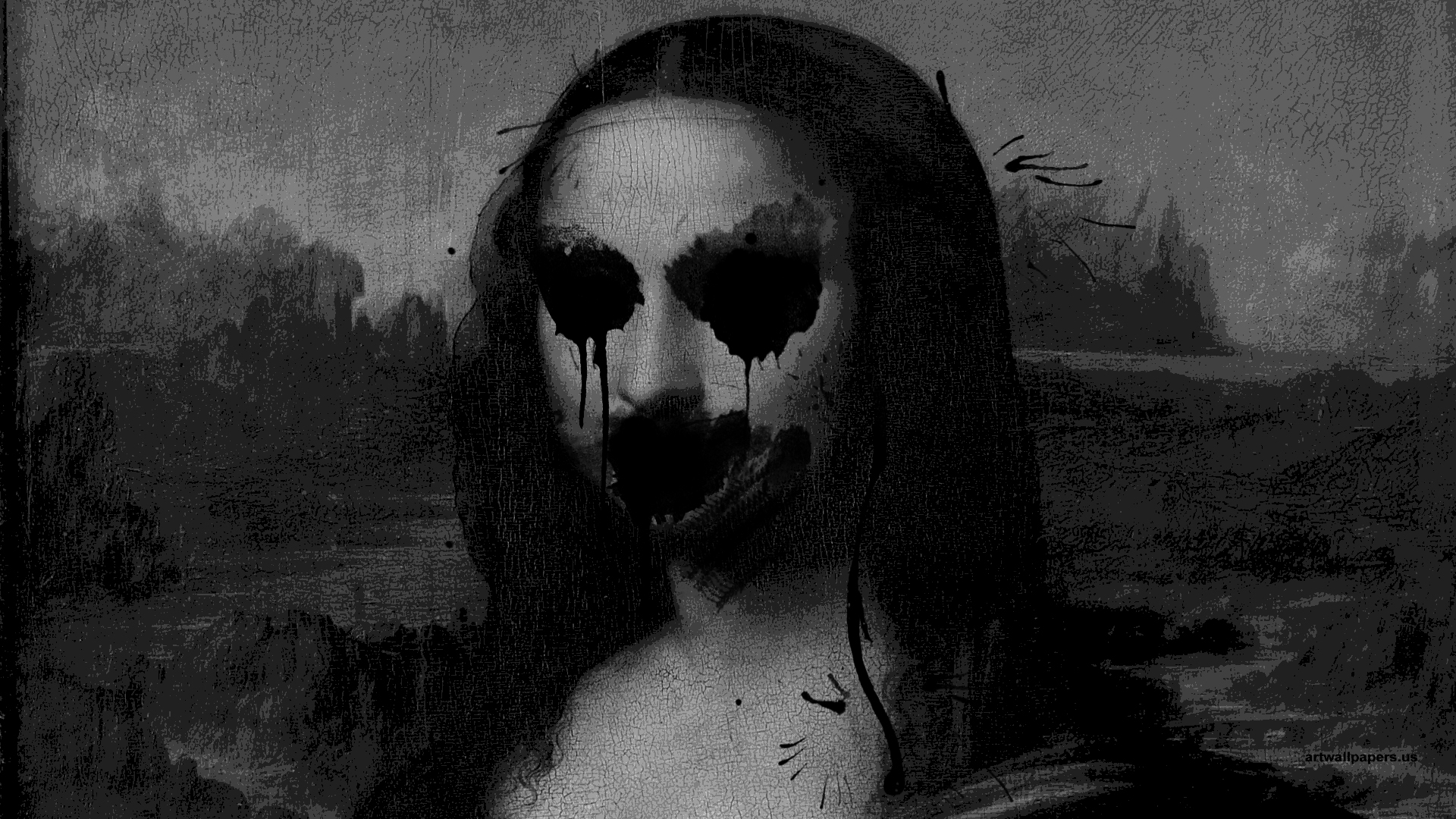 Creepy Mona Lisa Wallpaper Myspace Background