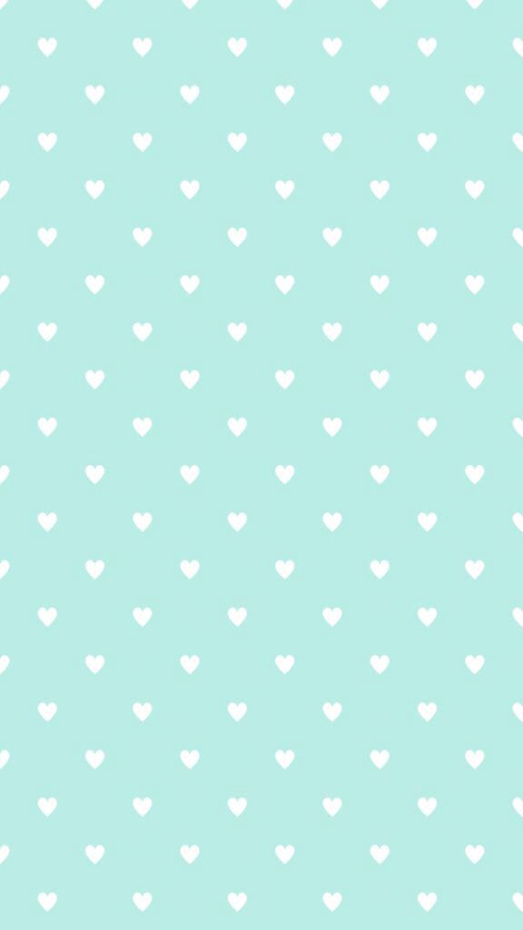 Mint Blue Heart Shaped Pattern iPhone Background Background