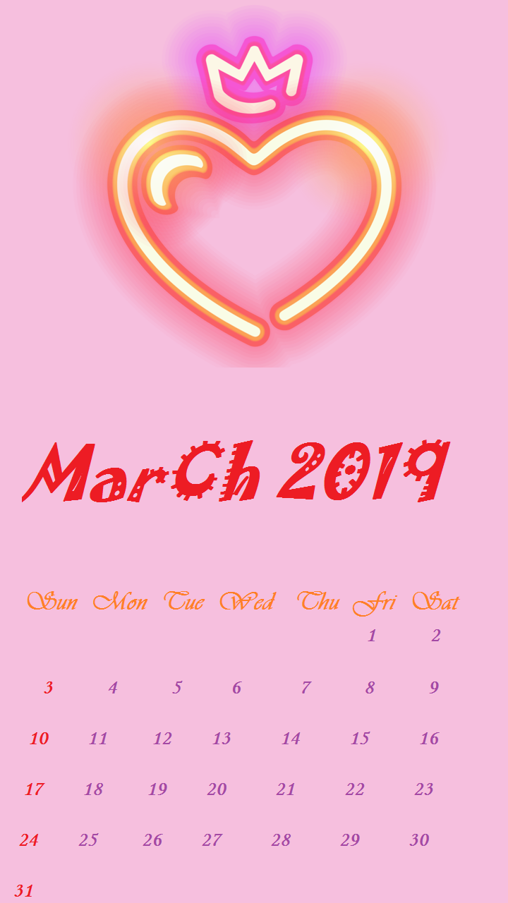 Blank March Calendar Wallpaper Floral Cute For Desktop
