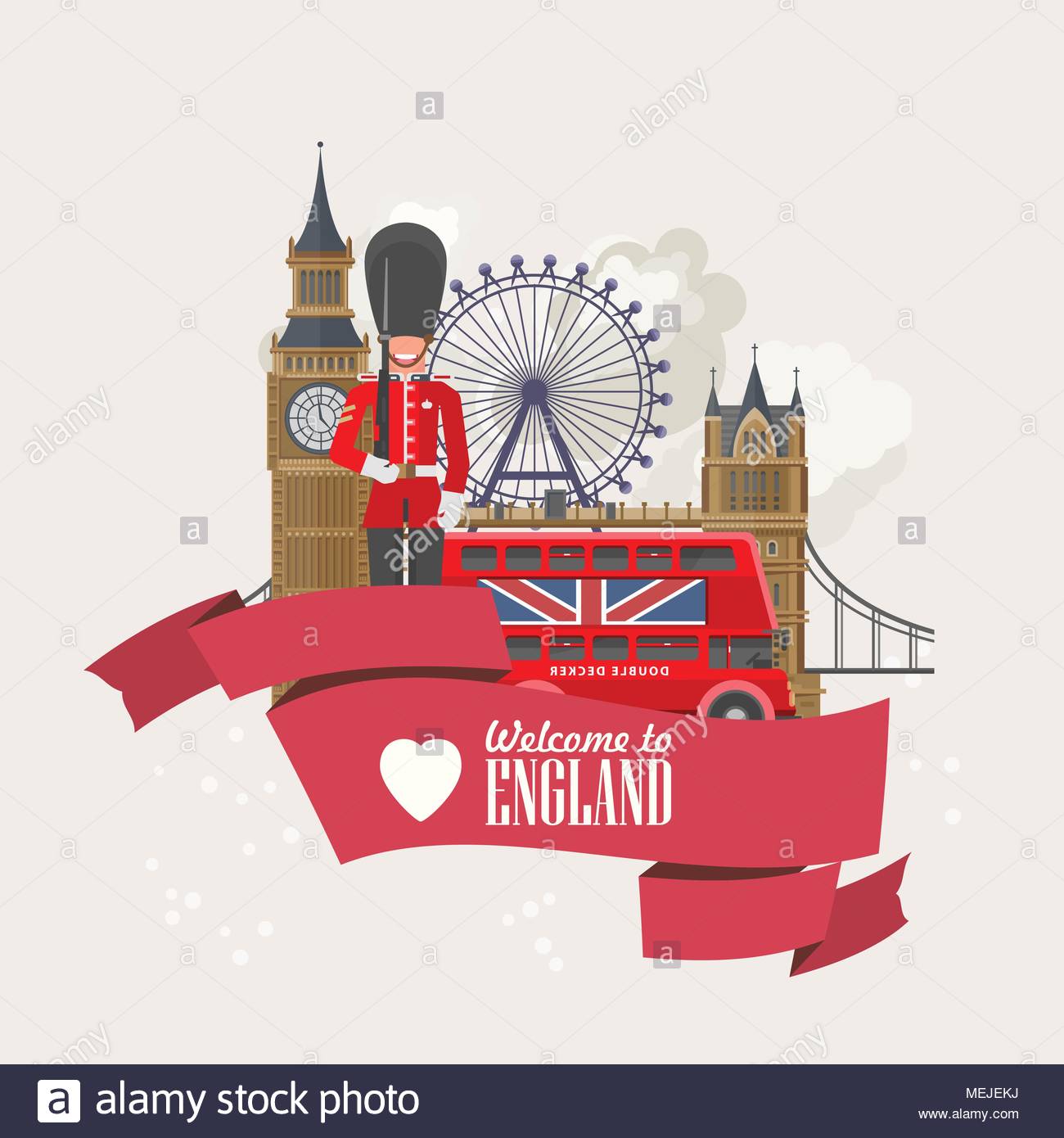 England Travel Vector Illustration Vacation In United Kingdom