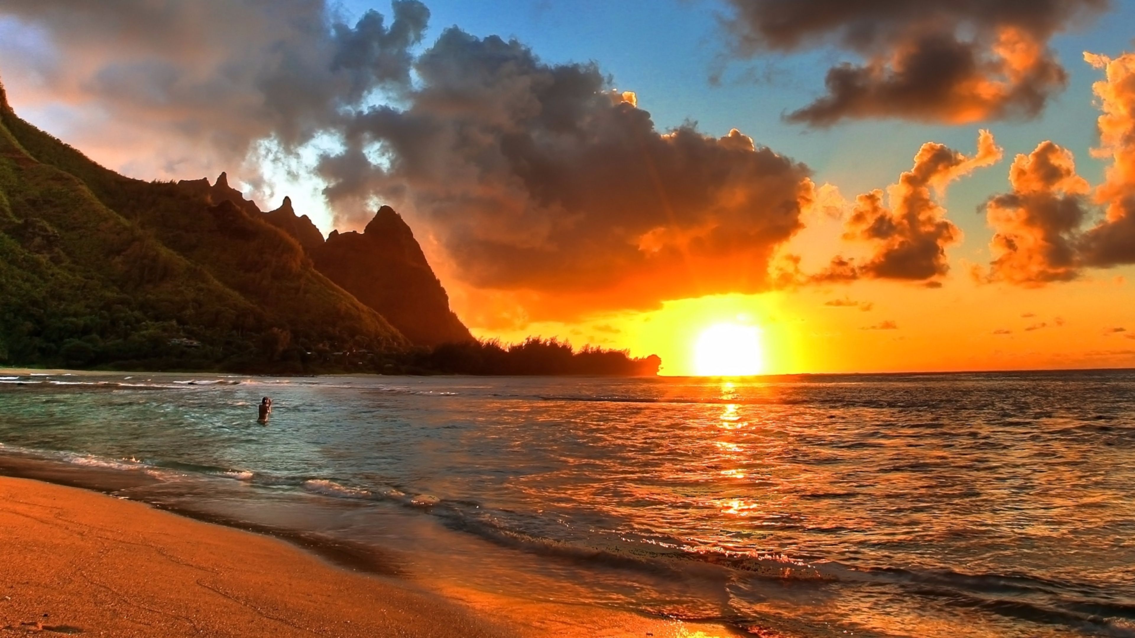 Romantic Beach Sunset Wallpaper Desktop Background Beautiful